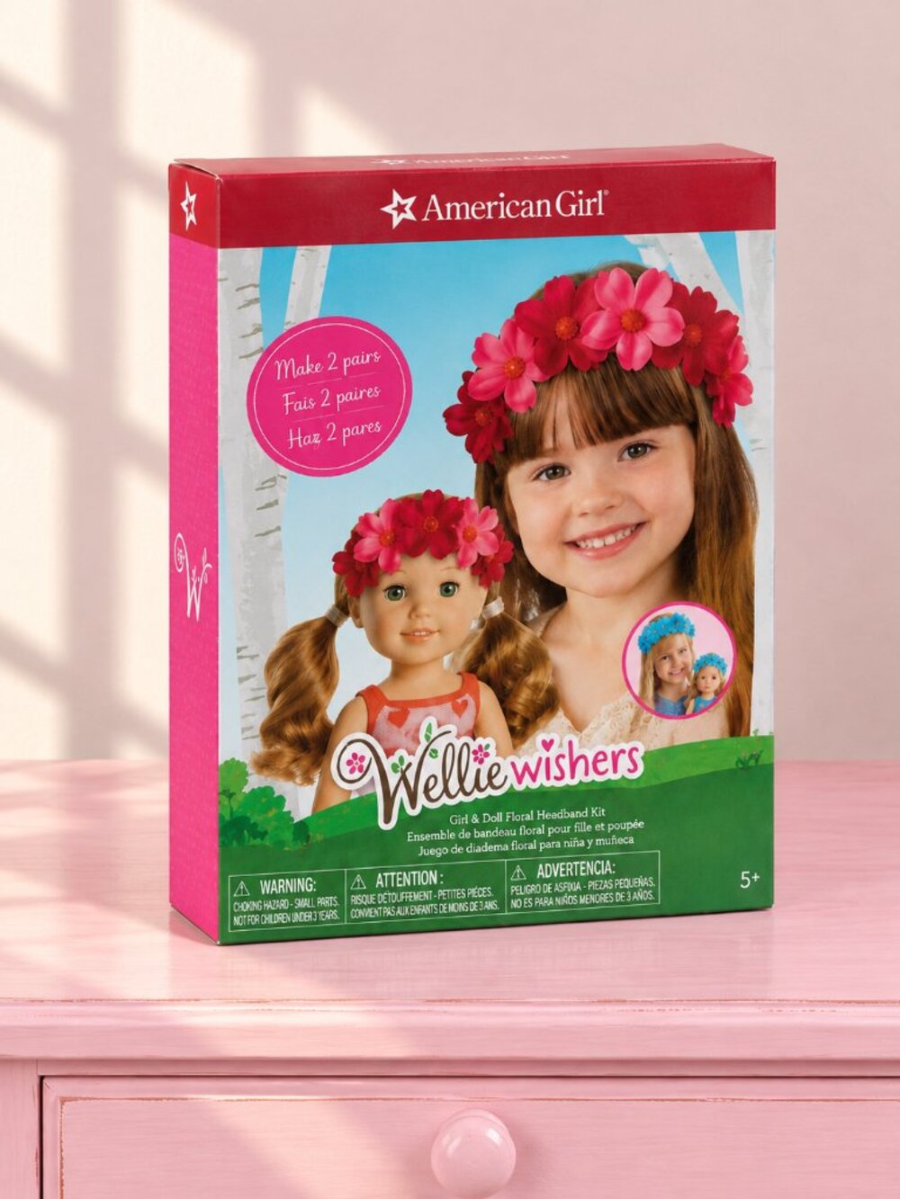 American Girl Wellie Wishers Floral Headband Craft Kit Doll NEW Creative Project